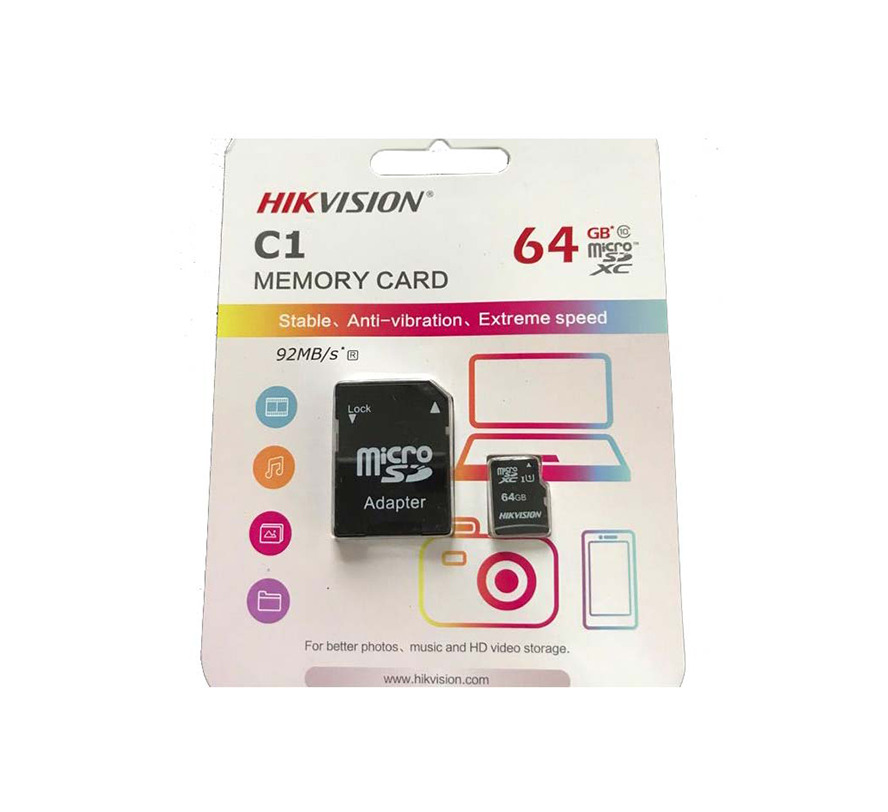 Flash Memory Drives Hikvision 64GB Micro SD Card (Memory Card) for