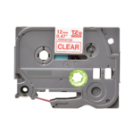 Brother TZE-132 Compatible Labelling Tape (Red on Clear)